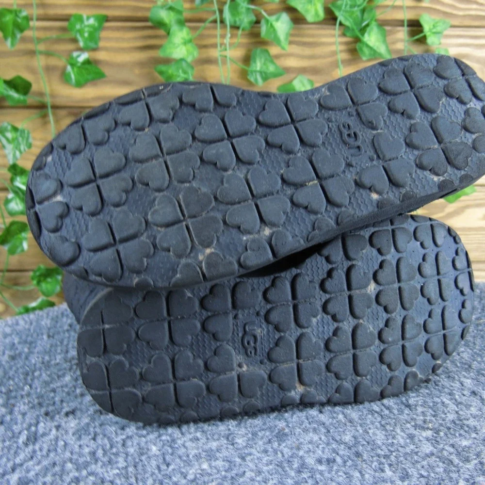 UGG Kids‎ 13 Girls Black Quilted Puffy Houndstooth Nylon Winter Boots Shoes